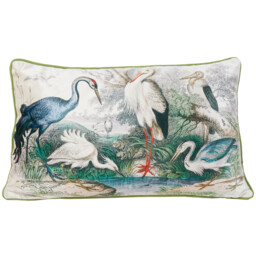 Oriental Birds Cushion - Multicolour - Wilko - thumbnail 1