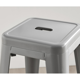 Furniturebox Carter Grey Tolix Style Bar Stool Set of 2 - Wilko - thumbnail 4