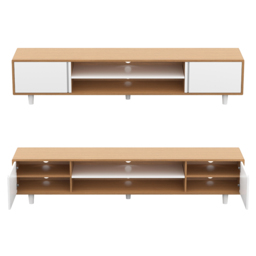 AVF Harbour Light Wood and White TV Unit - Size: 39.5 x 200 x 42cm - Multi - Wilko - thumbnail 7