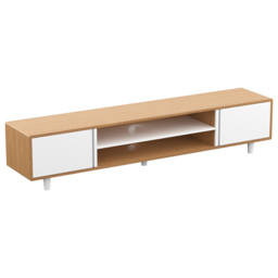 AVF Harbour Light Wood and White TV Unit - Size: 39.5 x 200 x 42cm - Multi - Wilko - thumbnail 3