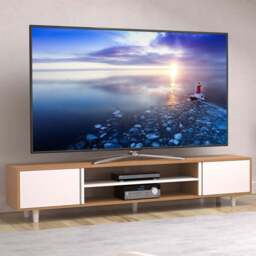 AVF Harbour Light Wood and White TV Unit - Size: 39.5 x 200 x 42cm - Multi - Wilko