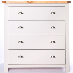 Argenta 4 Drawer Light Grey Chest of Drawers with Chrome Cup Handles - Wilko - thumbnail 4