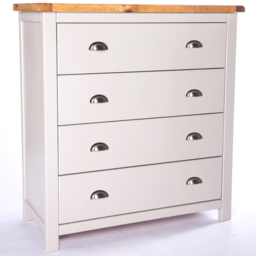 Argenta 4 Drawer Light Grey Chest of Drawers with Chrome Cup Handles - Wilko - thumbnail 3