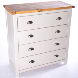 Argenta 4 Drawer Light Grey Chest of Drawers with Chrome Cup Handles - Wilko - thumbnail 5