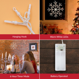 The Christmas Workshop 35 Warm White LED Snowflake Light - Wilko - thumbnail 5