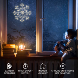 The Christmas Workshop 35 Warm White LED Snowflake Light - Wilko - thumbnail 4