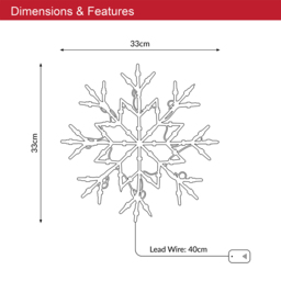 The Christmas Workshop 35 Warm White LED Snowflake Light - Wilko - thumbnail 6