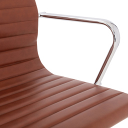Julian Bowen Gio Brown and Chrome Faux Leather Swivel Office Chair - Size: 58 x 56 x 98cm - Wilko - thumbnail 5