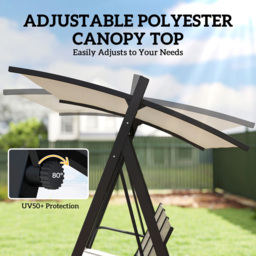 Outsunny 3 Seater Cream Adjustable Swing Chair with Canopy - Wilko - thumbnail 7