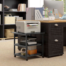 HOMCOM Black Mobile Printer Stand with Printer Storage - Size: 52.5 x 50 x 50cm - Wilko - thumbnail 6