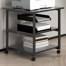 HOMCOM Black Mobile Printer Stand with Printer Storage - Size: 52.5 x 50 x 50cm - Wilko - thumbnail 1