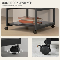HOMCOM Black Mobile Printer Stand with Printer Storage - Size: 52.5 x 50 x 50cm - Wilko - thumbnail 7