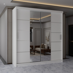 Sliding Wardrobes 4U 2 Sliding Door White Half Mirrored Wardrobe 120cm - Size: 2 Door - Wilko - thumbnail 5