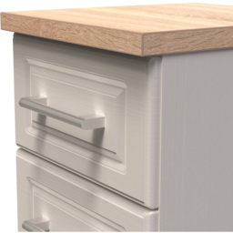 Crowndale Kent 3 Drawer Kashmir Ash and Modern Oak Bedside Table - Cream - Wilko - thumbnail 6
