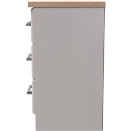 Crowndale Kent 3 Drawer Kashmir Ash and Modern Oak Bedside Table - Cream - Wilko - thumbnail 5