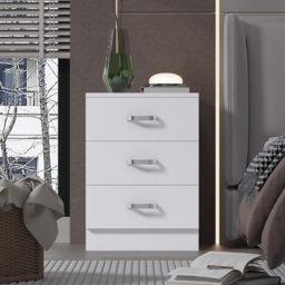 FWStyle Tunis 3 Drawer Matt White Chest of Drawer - Wilko - thumbnail 6