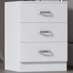 FWStyle Tunis 3 Drawer Matt White Chest of Drawer - Wilko - thumbnail 1