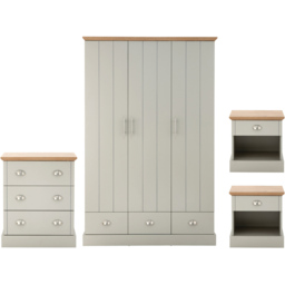 GFW Kendal Grey 4 Piece Bedroom Furniture Set - Wilko - thumbnail 3