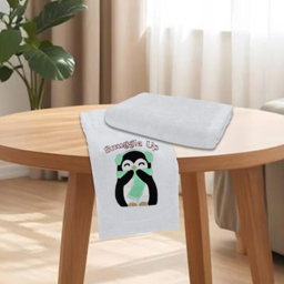 Noel Square Penguins Snuggle White Hand Towel 2 Pack - Size: 66 x 41 x 1cm - Wilko - thumbnail 3