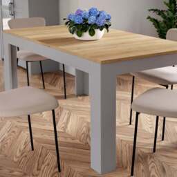Florence Bohol 4 Seater Extending Dining Table Riviera Oak and Grey - Brown - Wilko