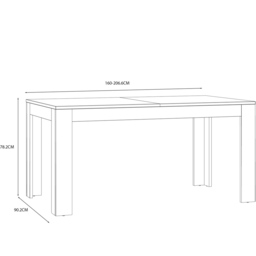 Florence Bohol 4 Seater Extending Dining Table Riviera Oak and Grey - Brown - Wilko - thumbnail 7
