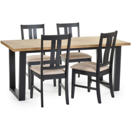 Julian Bowen Hilton 4 Seater Dining Table - Black - Wilko - thumbnail 5