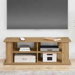 vidaXL 2 Shelf Artisan Oak TV Stand - Size: 33.5 x 96 x 35cm - Brown - Wilko - thumbnail 1