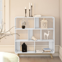 Loft24 Cassie 7 Shelf White Display Unit - Size: 126 x 122 x 29cm - white/white - Wilko - thumbnail 5
