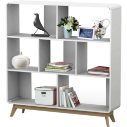 Loft24 Cassie 7 Shelf White Display Unit - Size: 126 x 122 x 29cm - white/white - Wilko - thumbnail 4