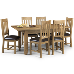 Julian Bowen Astoria 6 Seater Extending Dining Set Waxed Oak - Brown - Wilko - thumbnail 3