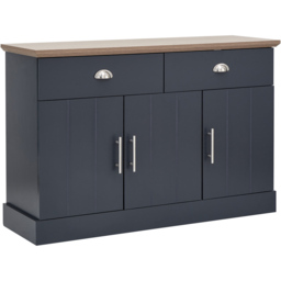 GFW Kendal 3 Door 2 Drawer Slate Blue Large Sideboard - Size: 39 x 117 x 77cm - Wilko - thumbnail 5