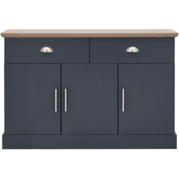GFW Kendal 3 Door 2 Drawer Slate Blue Large Sideboard - Size: 39 x 117 x 77cm - Wilko - thumbnail 3