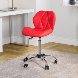 Vida Designs Red PU Faux Leather Swivel Office Chair - Size: 96 x 48 x 49cm - Wilko - thumbnail 4