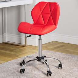 VIDA DESIGNS Red PU Faux Leather Swivel Office Chair - Size: 96 x 48 x 49cm - Wilko
