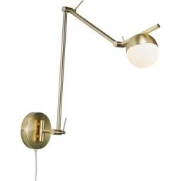 Nordlux Contina Brass Wall Light - Size: 37.2 x 12.5 x 37.2cm - Gold - Wilko