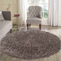 Desire Rugs Oxford Taupe Plain Round Shaggy Rug 120 x 120cm - Wilko - thumbnail 3