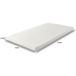 Starlight Beds Shorty Memory Foam Mattress Topper with Elastic Straps 3 inch - White - Wilko - thumbnail 6