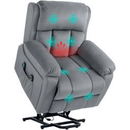 HOMCOM Grey Lift Riser and Recliner Chair with Remote Controller - Size: Single - Wilko - thumbnail 3