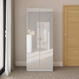 FWStyle Chilton 2 Door White Gloss Wardrobe - Wilko - thumbnail 6