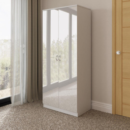 FWStyle Chilton 2 Door White Gloss Wardrobe - Wilko - thumbnail 7