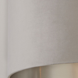Lighting Collection Light Grey Silver Inner Velvet Drum Shade - Size: 18 x 28 x 28cm - Wilko - thumbnail 5