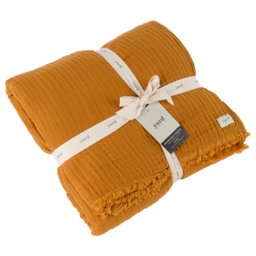 Yard Lark Cumin Large Muslin Cotton Throw 240 x 260cm - Size: 260 x 240cm - Brown - Yard Living - Wilko - thumbnail 4