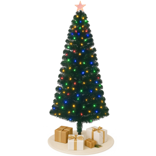 Noel Square Pre Lit LED Green Fibre Optic Artificial Xmas Tree 1.9ft - Size: 2ft - Wilko - image 1