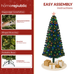 Noel Square Pre Lit LED Green Fibre Optic Artificial Xmas Tree 1.9ft - Size: 2ft - Wilko - thumbnail 5