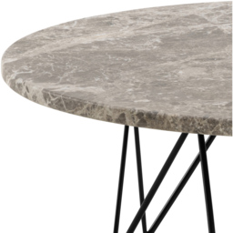 Florence Prunus Brown Marble Round Coffee Table with Matt Black Steel Base - Size: 46.4 x 80 x 80cm - Grey - Furniture To Go - Wilko - thumbnail 5