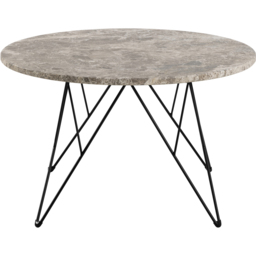 Florence Prunus Brown Marble Round Coffee Table with Matt Black Steel Base - Size: 46.4 x 80 x 80cm - Grey - Furniture To Go - Wilko - thumbnail 4