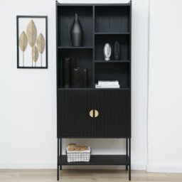 Huxley Display Cabinet - Black - Wilko - thumbnail 1
