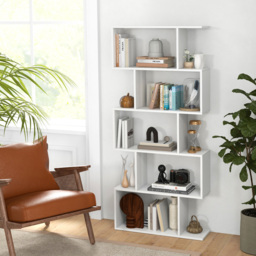 Costway 5 Shelf White S Shaped Bookcase - Size: 6 Shelf - Wilko - thumbnail 5