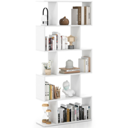 Costway 5 Shelf White S Shaped Bookcase - Size: 6 Shelf - Wilko - thumbnail 3