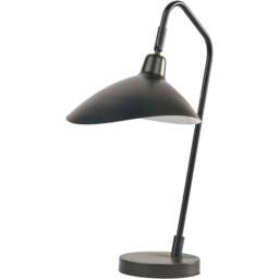 Pacific Lifestyle Toulon Matt Black Metal Retro Task Table Lamp - Size: 50 x 22 x 39cm - Wilko